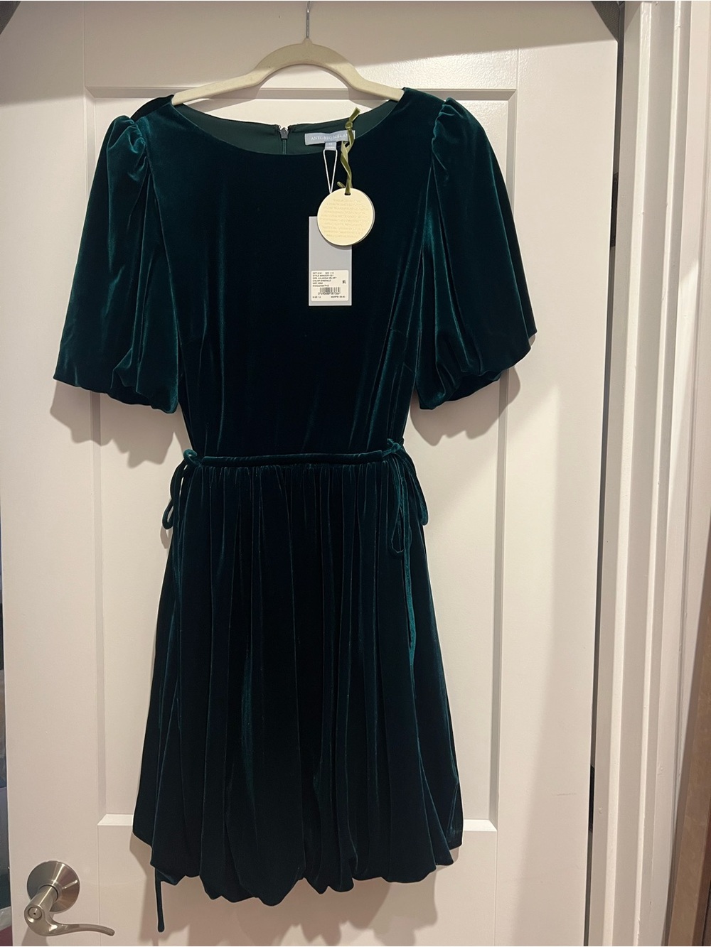 ANTONIO MELANI Emerald Green Velvet Mini Dress